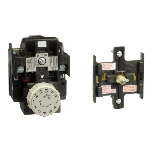 Schneider Electric 8501XTE1 NEMA Control Relay, Type X, pneumatic timer attachment, one minute on delay, 10A resistive at 600 VAC, 1 NO and 1 NC