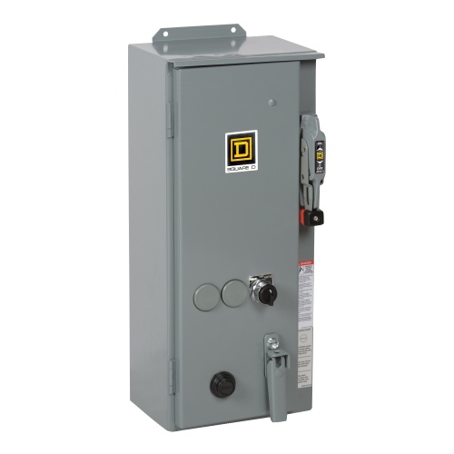 Schneider Electric 8538SBA23V81CF4T NEMA Non-Reversing Combination Starter, Type S, 30A fusible disconnect, Size 0, 18A, 5 HP at 600 VAC polyPhase, 120 VAC coil, NEMA 12