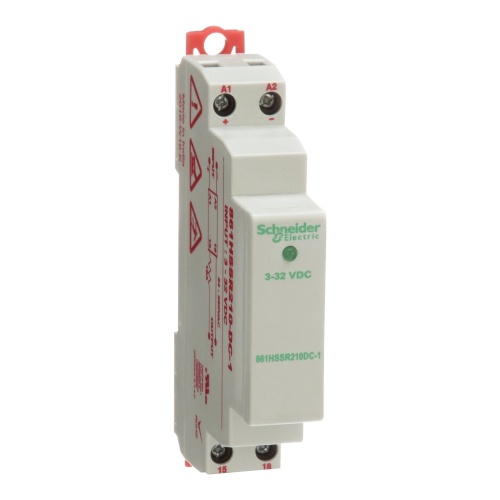 Schneider Electric 861HSSR210-DC-1 Relay, SE Relays, solid state, SPST NO, 10A, 24 to 280 VAC,