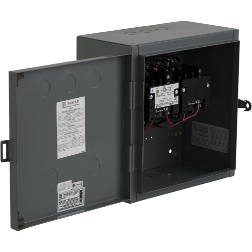 Schneider Electric 8702SCG8V02S NEMA Contactor, Type S, reversing, Size 1, 27A, 3 pole, 3 Phase, horizontal, 110/120 VAC 50/60 Hz coil, NEMA 1