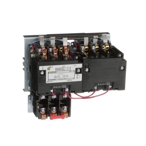 Schneider Electric 8736SDO2V02S NEMA Motor Starter, Type S, reversing, Size 2, 45A, 3 pole, horizontal, 120 VAC coil, melting alloy overload, open style