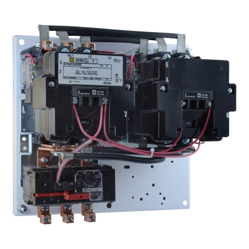 Schneider Electric 8736SEO2V02H30S NEMA Motor Starter, Type S, reversing, Size 3, 90A, 3 pole, horizontal, 120 VAC coil, Motor Logic SSOLR, open style