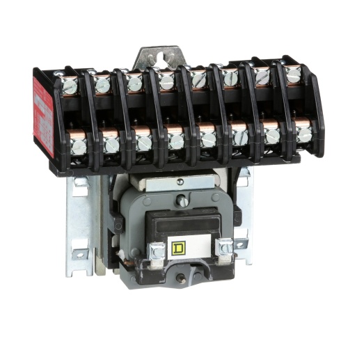 Schneider Electric 8903LO80V04 Contactor, Type L, multipole lighting, electrically held, 30A, 8 pole, 600 V, 277 VAC 60 Hz coil, open style