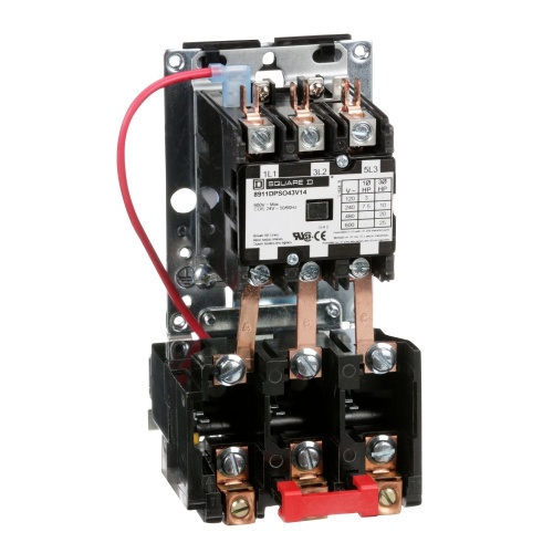 Schneider Electric 8911DPSO43V14 Starter, Definite Purpose, nonreversing, 40A, 3 pole, 3 Phase, 24 VAC coil, melting alloy overload, open style