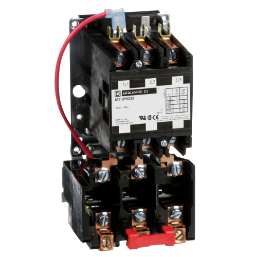 Schneider Electric 8911DPSO53V02 Starter, Definite Purpose, nonreversing, 50A, 3 pole, 3 Phase, 120 VAC coil, melting alloy overload, open style