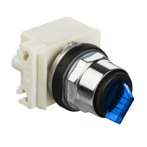 Schneider Electric 9001K43J35FLH1 Harmony Chromium plated metal Selector Switch Complete product 30 mm Non-Illuminated 10 Amp Screw Clamp Terminals