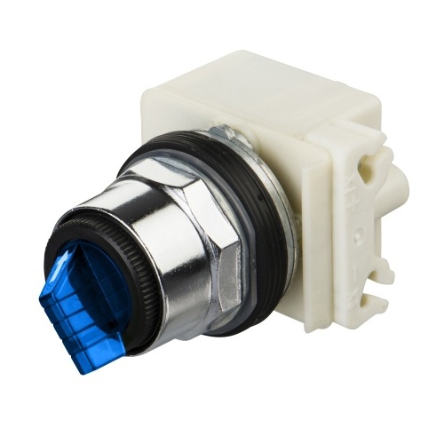 Schneider Electric 9001K43J35FLH1 Harmony Chromium plated metal Selector Switch Complete product 30 mm Non-Illuminated 10 Amp Screw Clamp Terminals