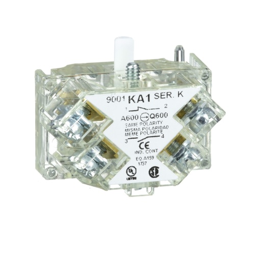 Schneider Electric 9001KA1 Harmony Electrical Contacts Contact block with protected terminals 1 C/O Screw Clamp Terminals