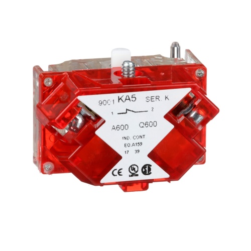 Schneider Electric 9001KA5 Harmony Electrical Contacts Contact block with protected terminals 1 NC Screw Clamp Terminals