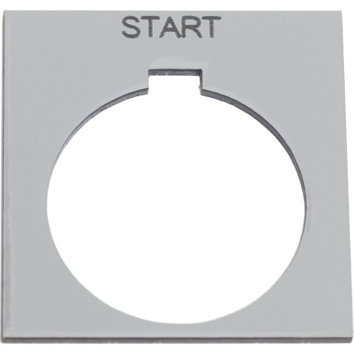 Schneider Electric 9001KN201SP - Legend, 30mm, plastic, silver with black letters, 44,5mm square, marking START