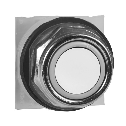 Schneider Electric 9001KR1WH5Y238 Harmony 30 mm Octagonal Chromium plated metal Push Button Non-Illuminated Flush Modular Complete Assembly