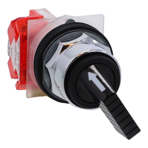 Schneider Electric 9001KS12FBH14 Harmony Chromium plated metal Selector Switch Complete product 30 mm Non-Illuminated 10 Amp Screw Clamp Terminals