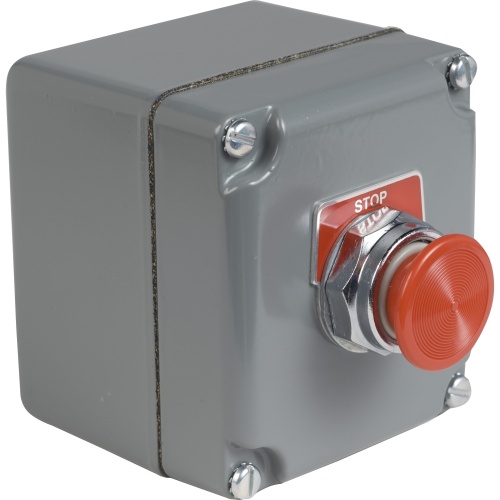 Schneider Electric 9001KYK14 - 30Mm push button, Type K, control station, red momentary mushroom button, 6A inductive at 120VAC, STOP, NEMA 4, 13
