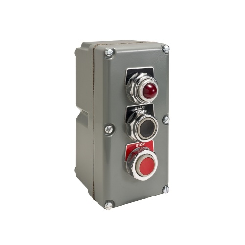 Schneider Electric 9001KYK317 - 30Mm push button, Type K, control station, two push buttons and pilot light, 6A inductive at 120VAC, NEMA 4, 13