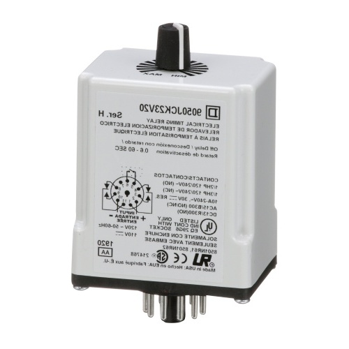 Schneider Electric 9050JCK23V20 Timing Relay, Type JCK, plug In, off delay, adjustable time, 0.6 to 60 seconds, 10A, 240 VAC, 120 VAC/110 VDC