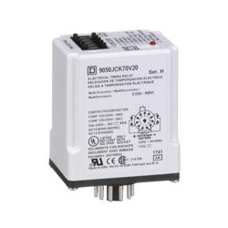 Schneider Electric 9050JCK70V20 Timing Relay, Type JCK, plug In, multifunction, programmable, 0.5 second to 999 hours, 10A, 240 VAC, 120 VAC/110 VDC