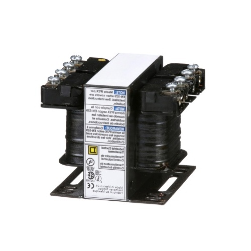 Schneider Electric 9070T50D36 Transformer, Type T, industrial control, 50 VA, 600 VAC primary / 12/24 VDC secondary, 1 phase, 50/60 Hz, 55 °C rise