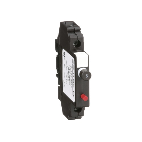 Schneider Electric 9080GCB50 Thermal Magnetic Overcurrent Circuit Protector, track mount, 5.0 A, 250 VAC/65 VDC