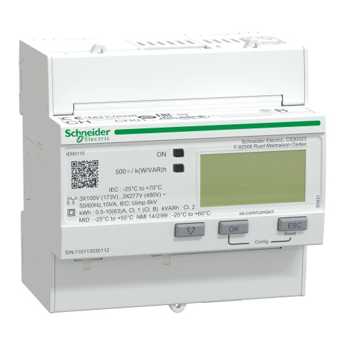 Schneider Electric A9MEM3110 iEM3110 energy meter - 63 A - 1 pulse O - MID