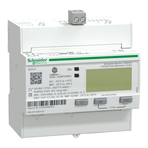 Schneider Electric A9MEM3275 iEM3275 energy meter - CT - LON - 1 digital I - multi-tariff - MID