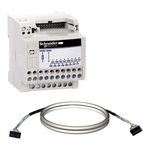 Schneider Electric ABE7H20E100 - passive connection sub-base ABE7 - 16 inputs or outputs - Micro/Premium cable 1m