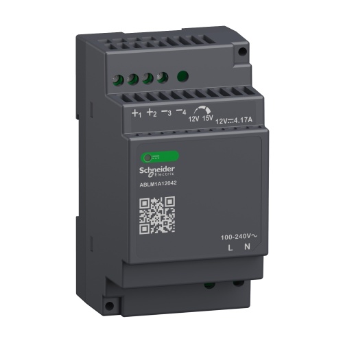 Schneider Electric ABLM1A12042 Regulated Power Supply, 100-240 V AC, 12 V 4.2 A, single phase, Modular