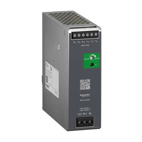 Schneider ABLS1A24050 Regulated Power Supply, 100-240V AC, 24V 5 A, single phase, Optimized