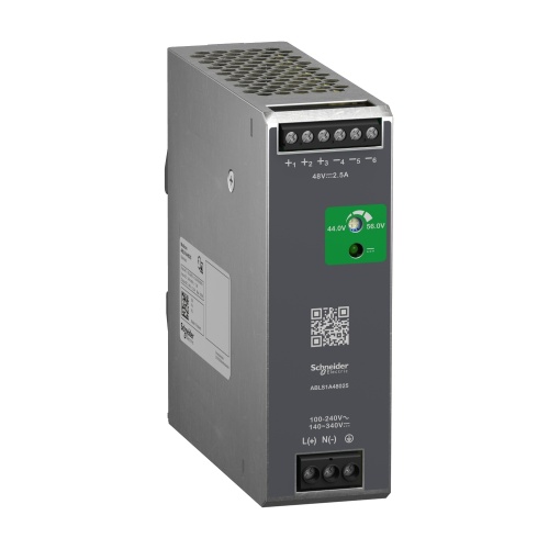 Schneider ABLS1A48025 Regulated Power Supply, 100-240V AC, 48V 2.5 A, single phase, Optimized