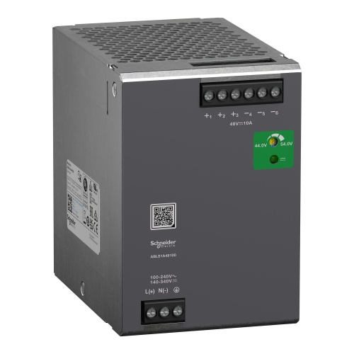 Schneider Electric ABLS1A48100 Regulated Power Supply, 100...240V AC, 48V, 10A, single phase
