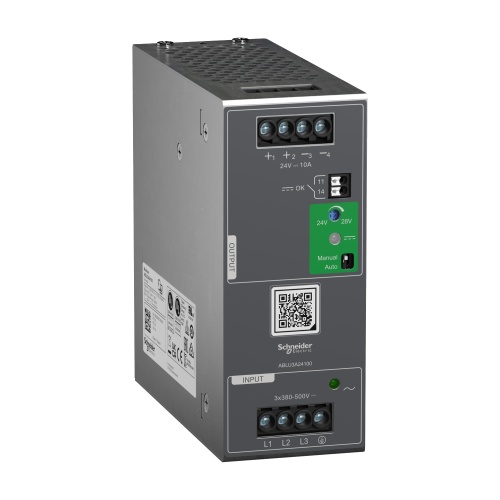 Schneider Electric ABLU3A24100 Regulated Power Supply, 380...500V AC, 24V, 10A, 3 phases, 