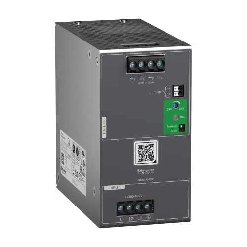Schneider Electric ABLU3A24200 Regulated Power Supply, 380...500V AC, 24V, 20A, 3 phases, 