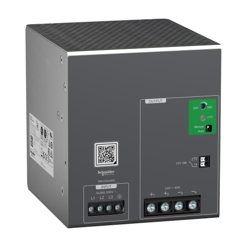 Schneider Electric ABLU3A24400 Regulated Power Supply, 380...500V AC, 24V, 40A, 3 phases, 