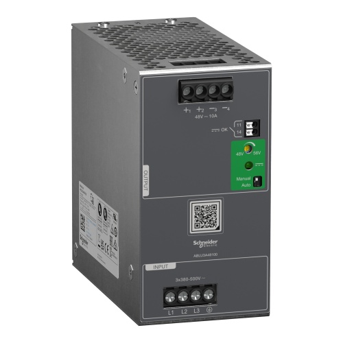 Schneider Electric ABLU3A48100 Regulated Power Supply, 380...500V AC, 48V, 10A, 3 phases, 