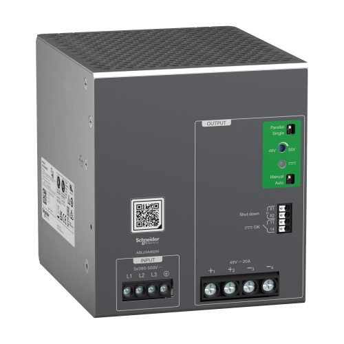 Schneider Electric ABLU3A48200 Regulated Power Supply, 380...500V AC, 48V, 20A, 3 phases, 