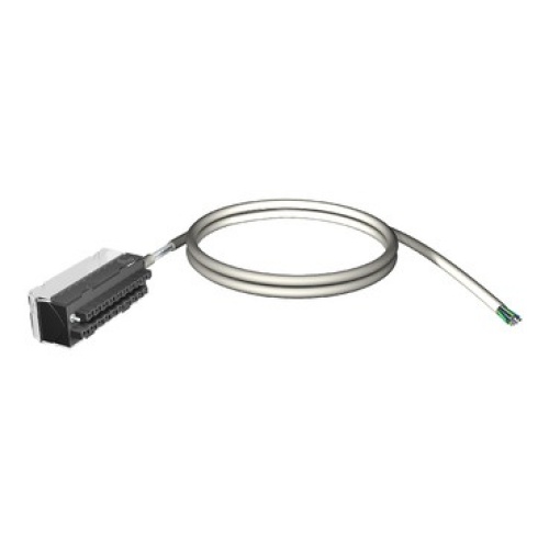 Schneider Electric BMXFTW1001 - cord set, Modicon M340, 20-way terminal, one end flying leads, 10m