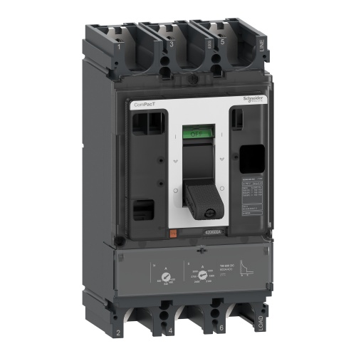 Schneider Electric C63S3TM600D Circuit breaker, ComPacT NSX630S DC, 100kA/750VDC, 3 poles,
