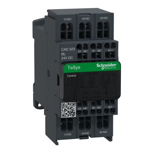 Schneider CAD323BL Square D TeSys Industrial Relay 24 VDC coil Five Pole 3-NO Single Throw 2-NC Single Throw