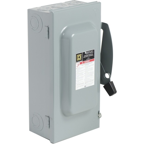 Schneider Electric CD223N Safety switch, general duty, fusible, 100A, 120/240 VAC, 2 poles, 30 hp, solid neutral, NEMA 1