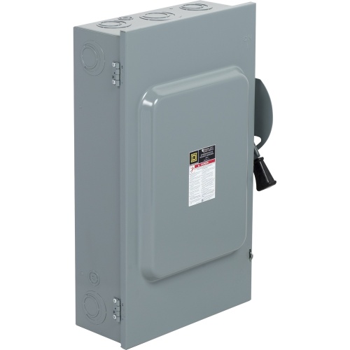Schneider Electric CD224N Safety switch, general duty, fusible, 200A, 120/240 VAC, 2 poles, 60 hp, solid neutral, NEMA 1