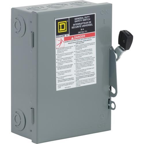Schneider Electric CD326N Safety switch, general duty, fusible, 600A, 120/240 VAC, 3 poles, 150 hp, solid neutral, NEMA 1