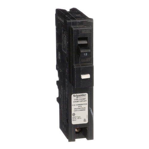 Schneider Electric CHOM115PCAFI - Homeline Miniature circuit-breaker, 15 Amp, Single Pole, 10 kA, 120 VAC