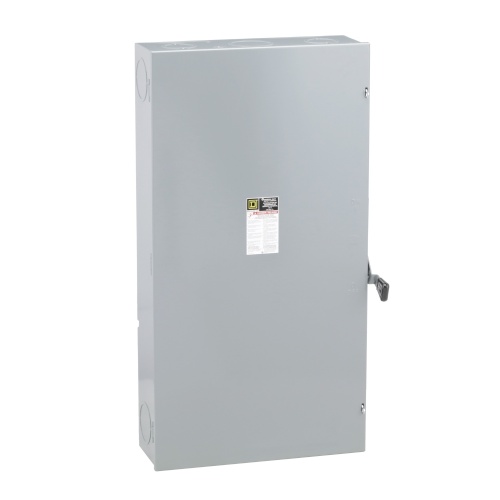 Schneider Electric D325N Safety switch, general duty, fusible, 400A, 3 poles, 125 hp, 240 VAC, NEMA 1, neutral factory installed