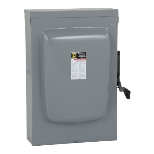 Schneider Electric D325NTR Safety switch, general duty, fusible, 400A, 3 poles, 50 hp, 240 VAC, NEMA 3R, neutral factory installed