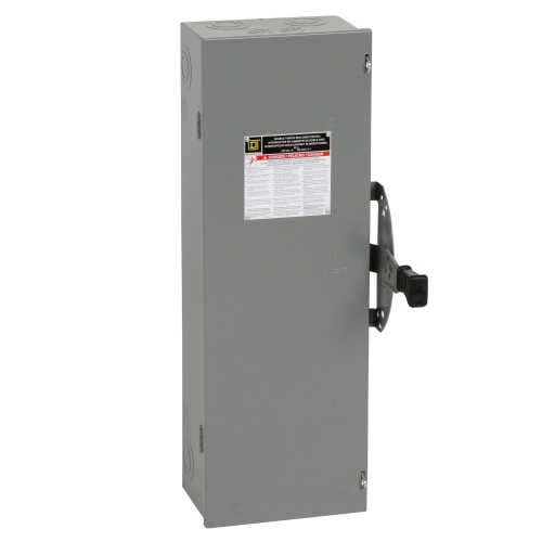 Schneider Electric DTU222 Safety switch, double throw, non fusible, 60A, 240 VAC/250 VDC, 2 poles, 10 hp, NEMA 1