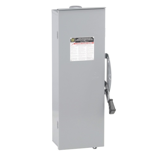 Schneider Electric DTU223RB Safety switch, double throw, non fusible, 100A, 240 VAC/250 VDC, 2 poles, 20 hp, NEMA 3R, bolt on provision