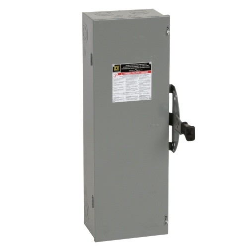 Schneider Electric DTU321 Safety switch, double throw, non fusible, 30A, 240 VAC/250 VDC, 3 poles, 10 hp, NEMA 1