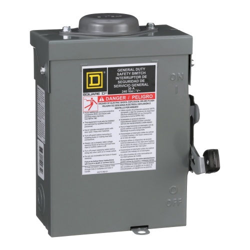 Schneider Electric DU221RBUP Single Throw Safety Switch - 30 Amp, 240 VAC, NEMA 3R