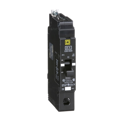 Schneider Electric EDB14020 E Frame, circuit breaker, 20 A, 1 pole, 277 V, 18/25 kA, bolt on