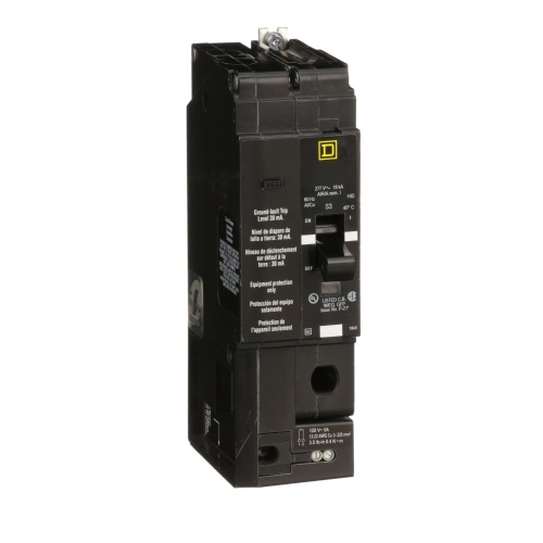 Schneider Electric EDB14020EPDBA E-Frame Brkr 20A, 1P, 277V, 18/25kA, Bolt-on Mnt, 30mA, Alarm SW