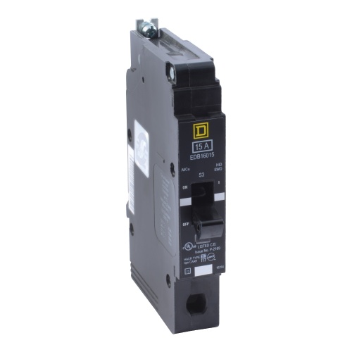 Schneider Electric EDB16015 E-Frame Branch Brkr 15A, 1P, 600Y/347V, 14kA, Bolt-on Mnt
